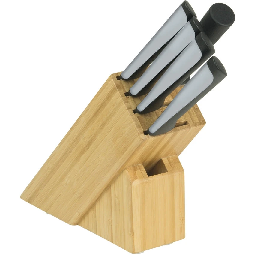 Kershaw Luna 6 Piece Hammered Finish Kitchen Block Knife Set & Sharpener 0620 - Image 3