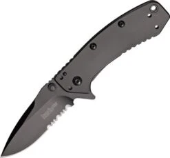 Kershaw Cryo Rick Hinderer Black Serrated Blade A/O Folding Knife 1555BLKST