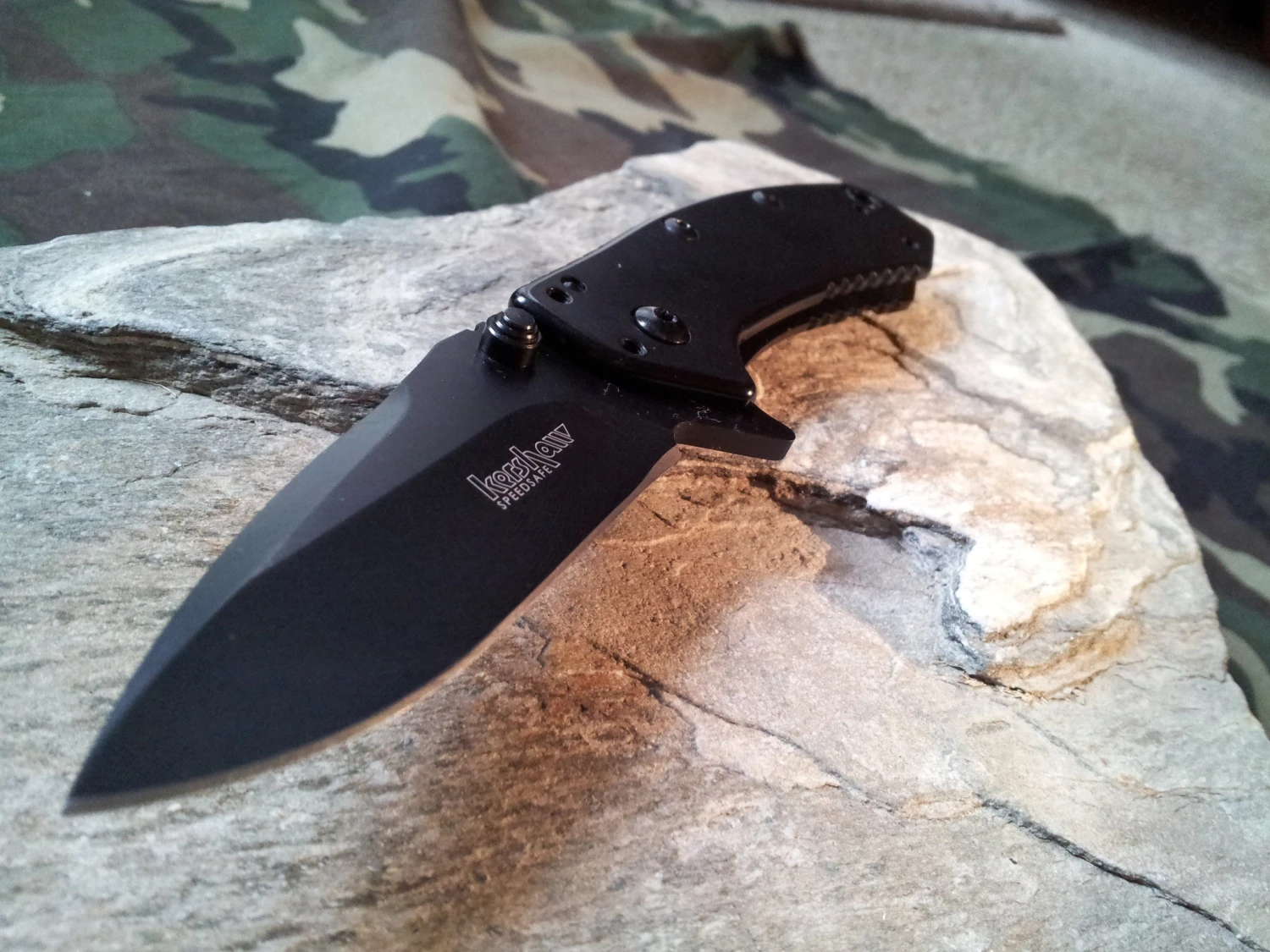Kershaw Cryo Hinderer Black Speed Assisted Open Folding Knife 1555BLK - Image 3