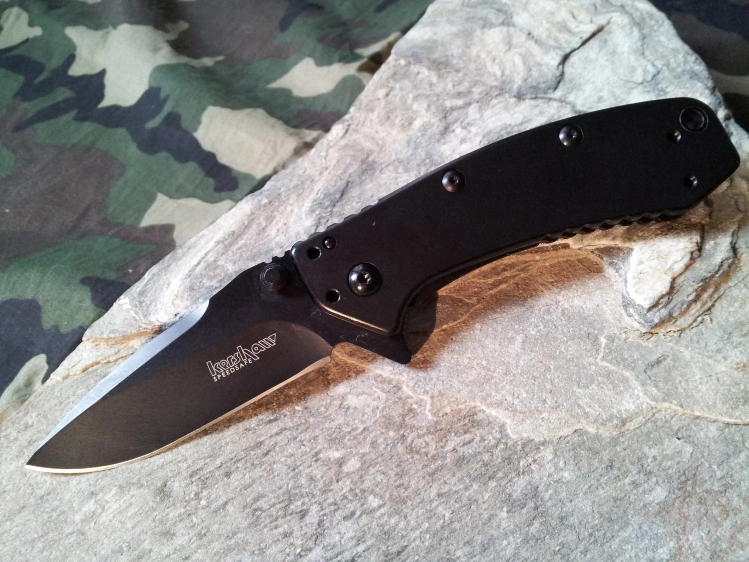 Kershaw Cryo Hinderer Black Speed Assisted Open Folding Knife 1555BLK - Image 2