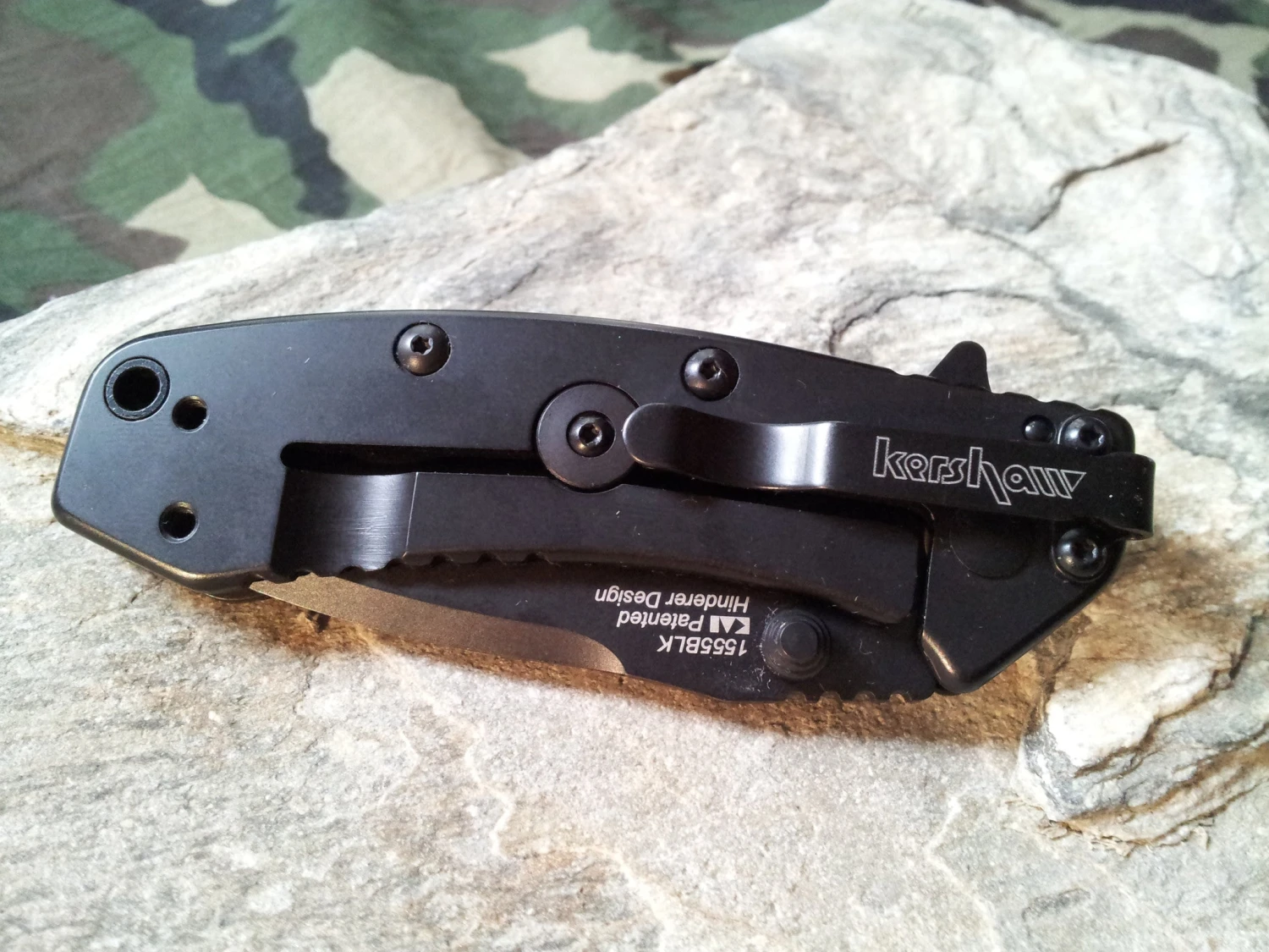 Kershaw Cryo Hinderer Black Speed Assisted Open Folding Knife 1555BLK - Image 4
