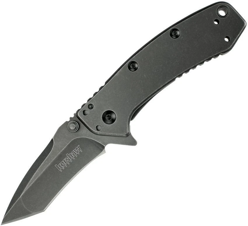 Kershaw Cryo Framelock Black Wash Finish Folding Tanto A/O Blade Knife 1555TBWX