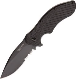 Kershaw Clash Linerlock Black Wash Folding A/O Serrated Blade Knife 1605CKTSTX