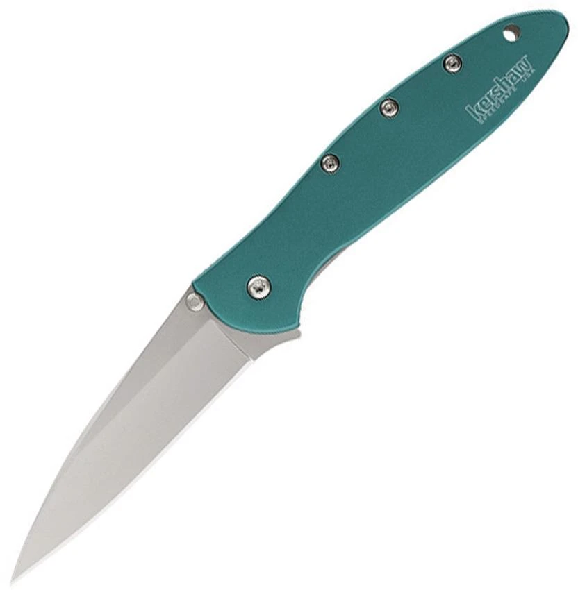 Kershaw Leek Framelock A/O Drop Point Blade Teal Folding Knife EDC 1660TEAL - Image 3