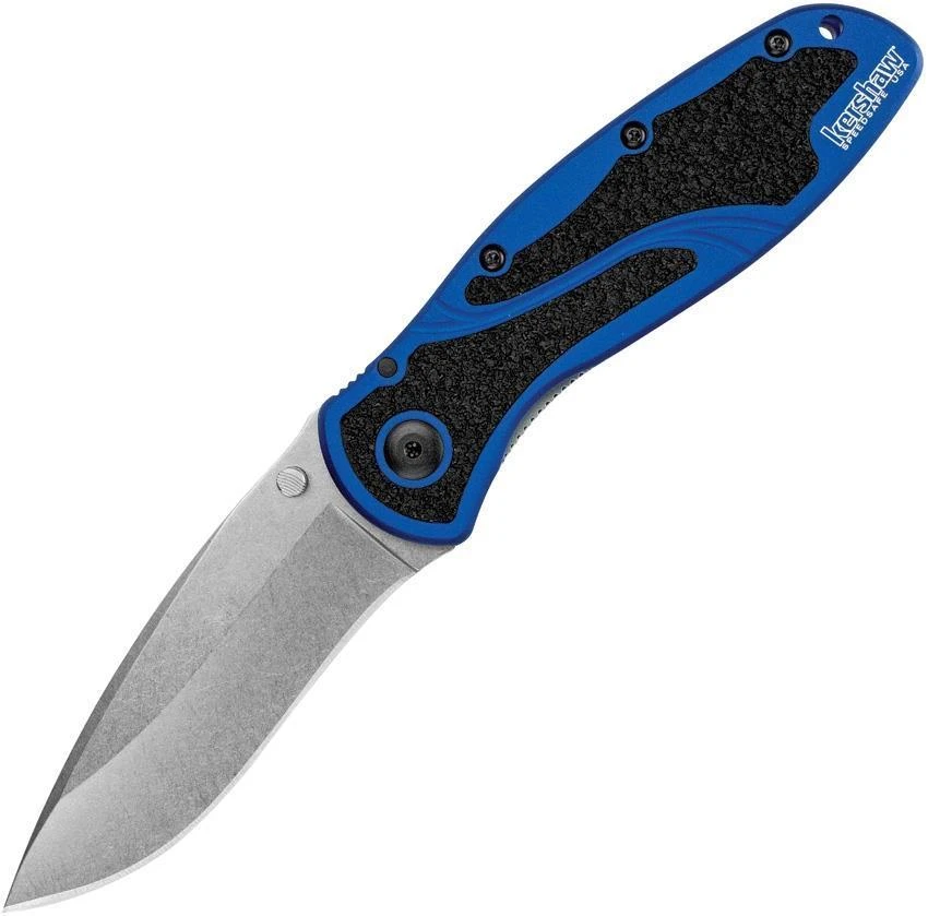 Kershaw Blur Linerlock A/O Navy Blue & BLK Handle Folding Blade Knife 1670NBSW - Image 3