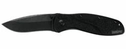 Kershaw Blur Folder Knife Black Aluminum Handle Blck Stonewash Plain Edge 1670BW