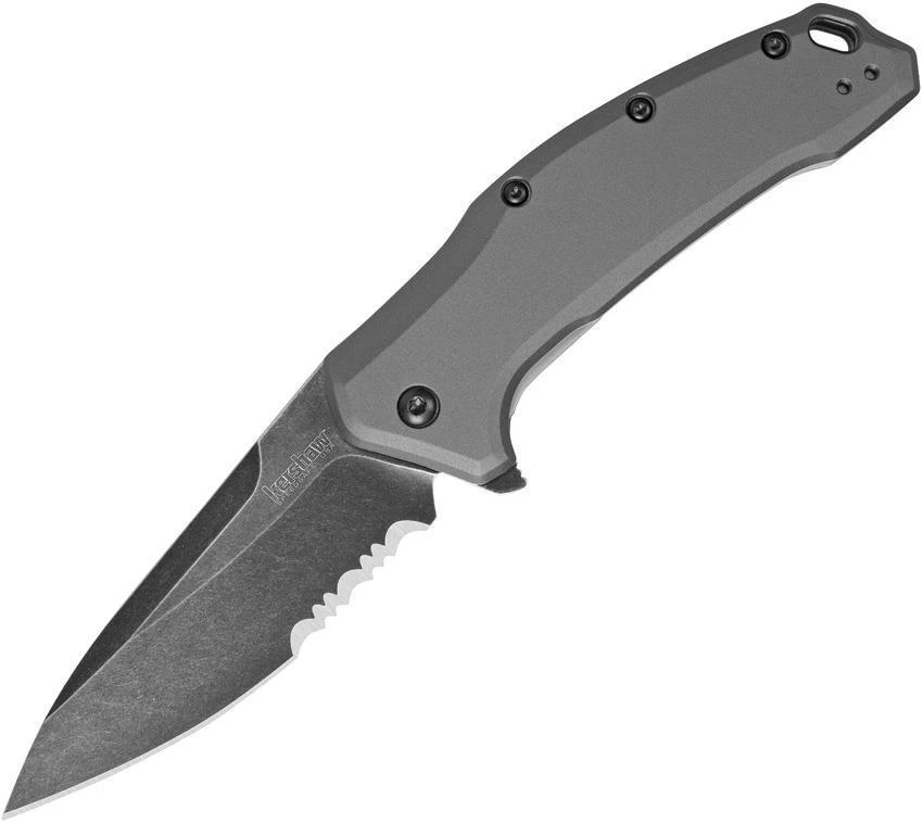 Kershaw Link Linerlock Gray Aluminum A/O Blade Made USA Folding Knife 1776GRYBWS - Image 3