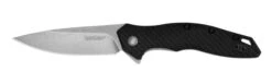 Kershaw Shoreline Folding Knife Black GFN Handle 8Cr13MoV Drop Point Plain Edge Stonewash Finish 1845
