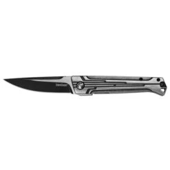 Kershaw Noventa Folding Knife Silver SS Handle D2 Plain Edge Black/Satin 2060