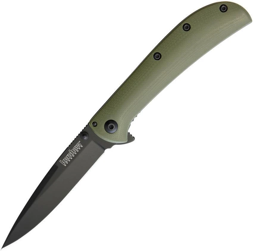 Kershaw AM-3 Framelock A/O Black Blade Green G10 Handle Folding Knife 2335GRNBLK