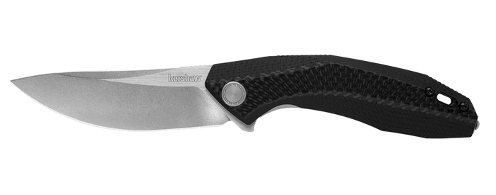 Discontinued Kershaw Tumbler Sub Frame Lock Flipper Knife Black G10 CF Handle Plain D2 SW Blade 4038