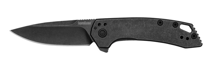 Kershaw Radar Folding Knife Blackwash Stainless Steel Handle 8Cr13MoV Drop Point Plain Edge 5560