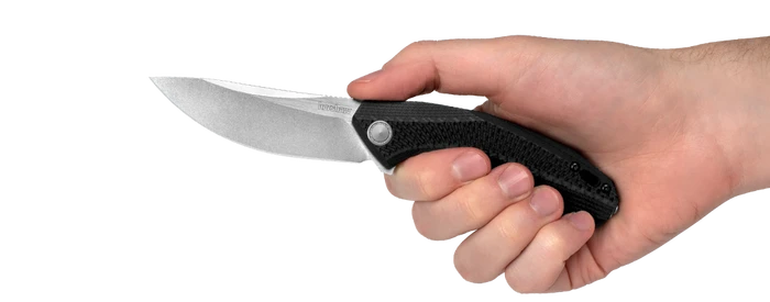 Discontinued Kershaw Tumbler Sub Frame Lock Flipper Knife Black G10 CF Handle Plain D2 SW Blade 4038 - Image 3