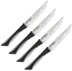 Kershaw Fixed High Carbon Blade Black Kitchen 4 Piece Luna Steak Knife Set 7075