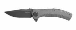 Kershaw Seguin A/O Flipper Knife Gray Stainless Handle Plain Gray Edge 3490