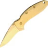 Kershaw Chive Framelock A/O 24k Gold Plated Assisted Folding Knife 1600G