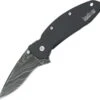 Kershaw Scallion Framelock A/O Damascus Speed Safe Black Folding Knife 1620DAMBK