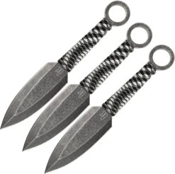 Kershaw Ion 9" Blackwash Throwing Knife Set Of 3 Stainless Fixed Thrower 1747BWX