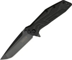 Kershaw Brawler Linerlock A/O Black GRN Handle Tanto Folding Knife 1990