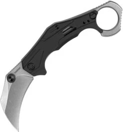 Kershaw Outlier Linerlock Folding Knife Black GFN Handle 8Cr13MoV Plain Edge Stonewash Finish KS2064SW