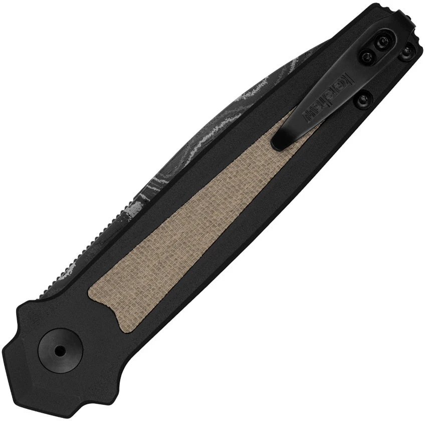 Kershaw Automatic Launch 15 Knife Button Lock Aluminum & Micarta Damascus Blade 7950DAM - Image 2