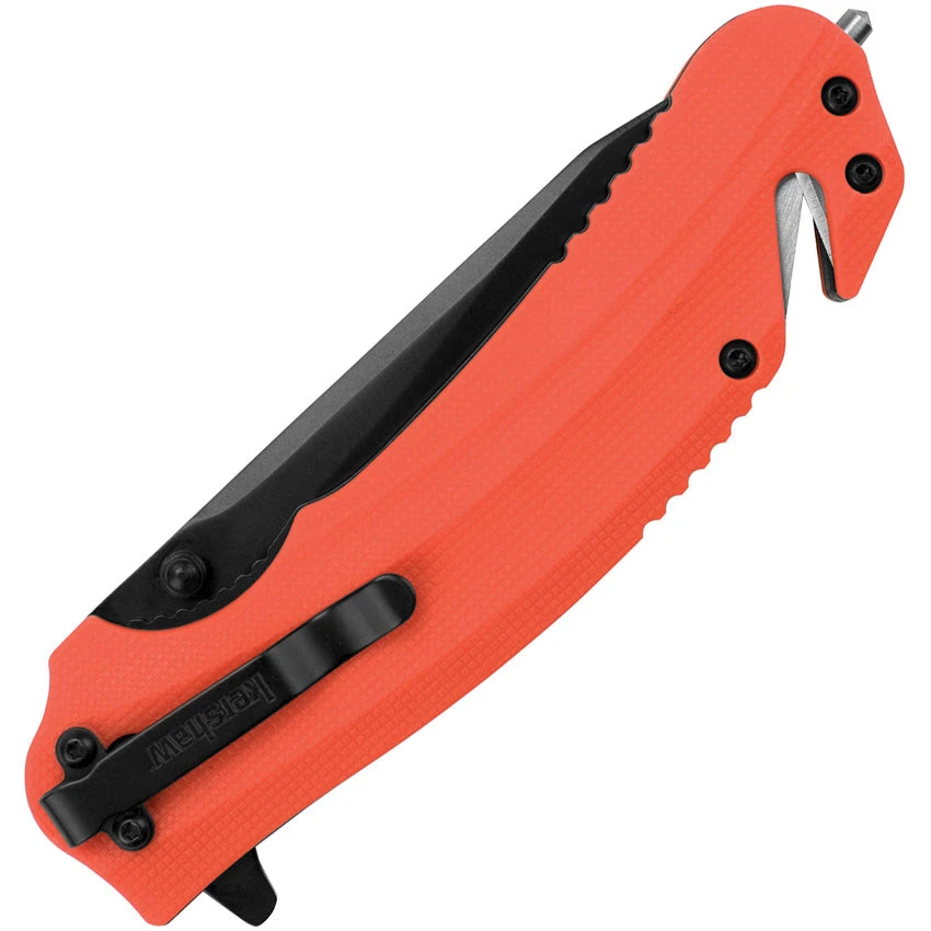 Kershaw Barricade Pocket Knife Linerlock A/O Orange GRN Folding 8Cr13MoV 8650X - Image 2