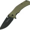 Kershaw Knockout Framelock A/O Factory Second Green Aluminum Folding Knife X1870OLBLKB