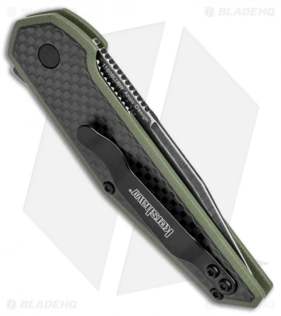Kershaw Anso Fraxion Liner Lock Knife CF/OD Green G-10 (2.75" Black SW) 1160OLBW - Image 3