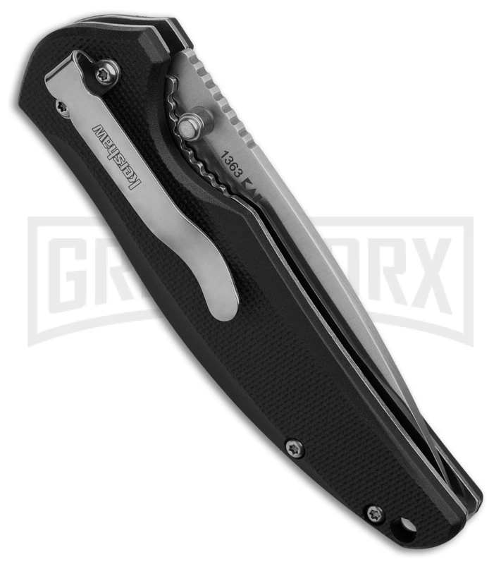 Kershaw Bowser Black Nylon Liner Lock Knife - Satin Plain - Image 3