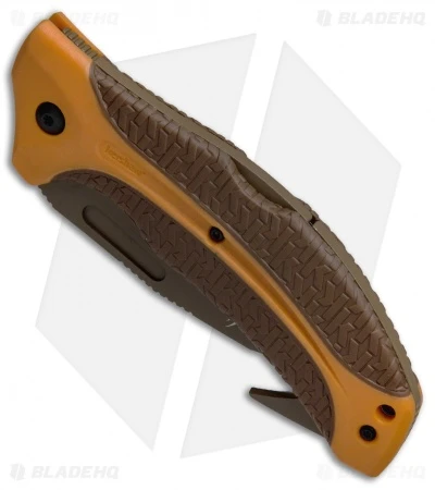 Kershaw Buck Commander Lonerock Folding Guthook Lock Back Knife (3.5" Brown) - Image 2
