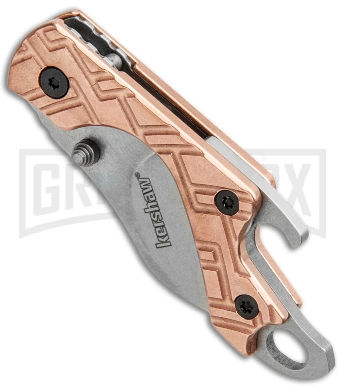 Kershaw Copper Cinder Keychain Knife Bottle Opener - Stonewash - Image 2