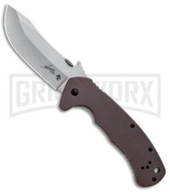 Kershaw CQC-11K D2 Frame Lock Knife Brown G-10 Stonewash Drop Point