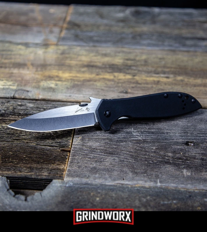 Kershaw Emerson CQC-4KXL 3.9" Frame Lock Knife Stonewash - Image 3