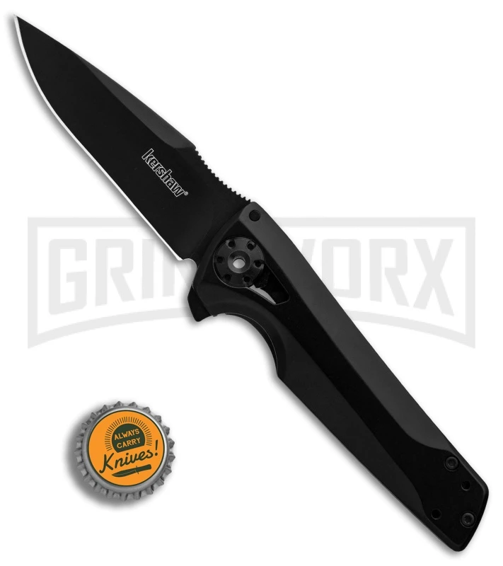 Kershaw Flythrough Frame Lock Knife Black Drop Point - Image 4