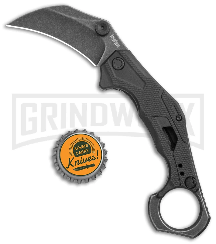 Kershaw Outlier Black GRN Assisted Folding Karambit - Black Stonewash Plain - Image 4