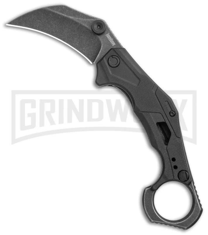 Kershaw Outlier Black GRN Assisted Folding Karambit - Black Stonewash Plain