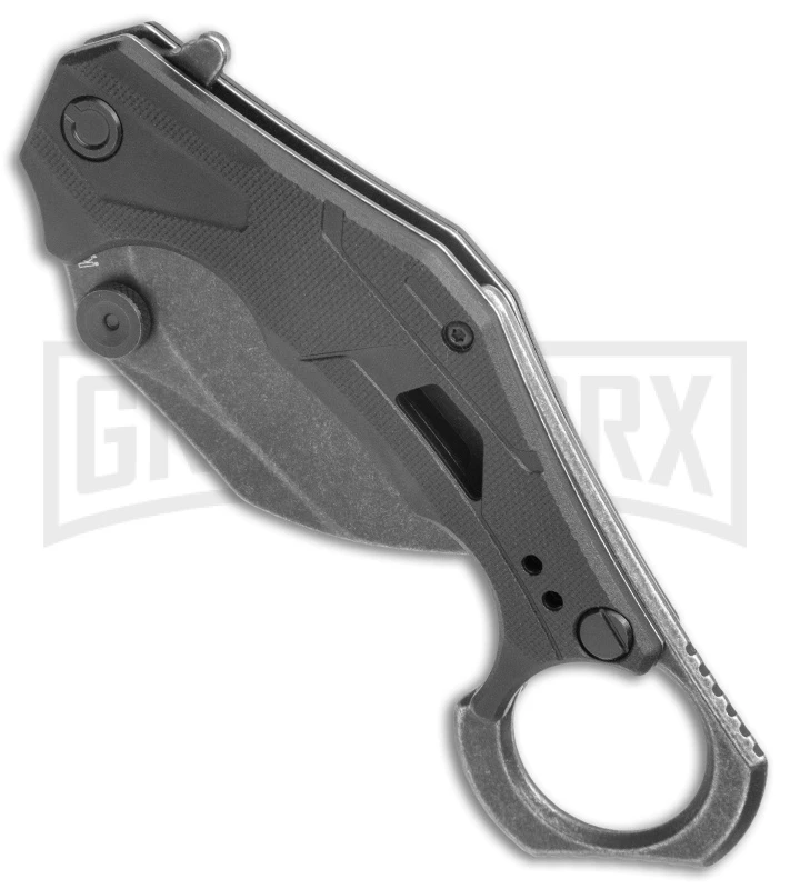 Kershaw Outlier Black GRN Assisted Folding Karambit - Black Stonewash Plain - Image 2