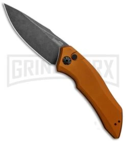 Kershaw Launch 1 Bronze Aluminum Automatic Knife - Blackwash Plain