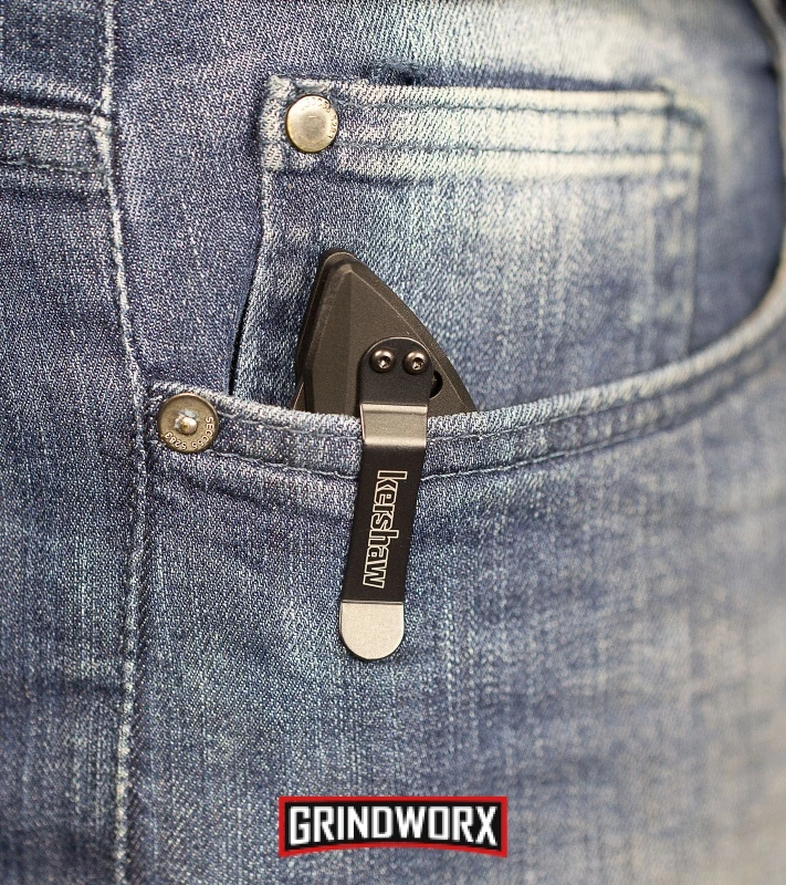 Kershaw Launch 1 Blue Aluminum Automatic Knife - Blackwash Plain - Image 5