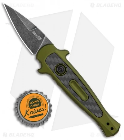Kershaw Launch 12 CA Legal Stiletto Automatic Knife OD Green (1.9" Black SW) - Image 4