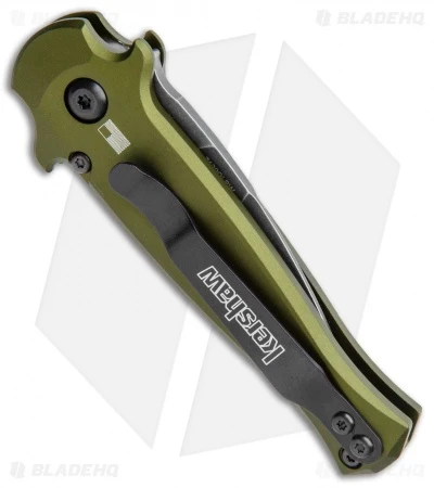Kershaw Launch 12 CA Legal Stiletto Automatic Knife OD Green (1.9" Black SW) - Image 3
