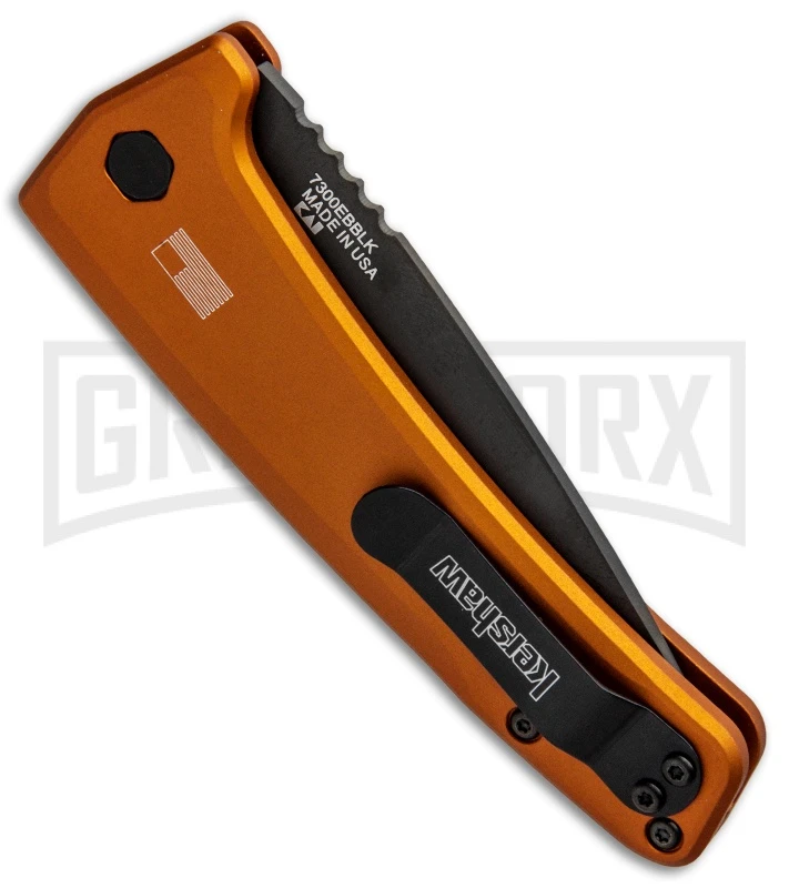 Kershaw Launch 3 Bronze Aluminum Automatic Knife - Black Plain - Image 3