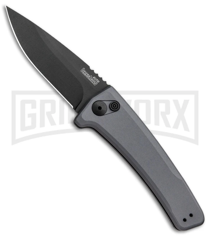 Kershaw Launch 3 Gray Aluminum Automatic Knife - Black Plain