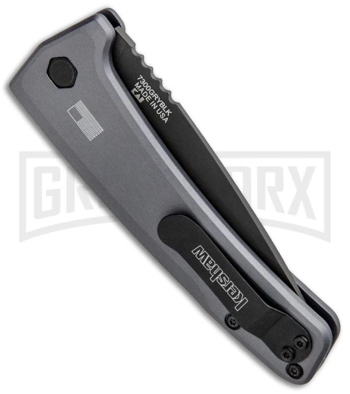 Kershaw Launch 3 Gray Aluminum Automatic Knife - Black Plain - Image 3