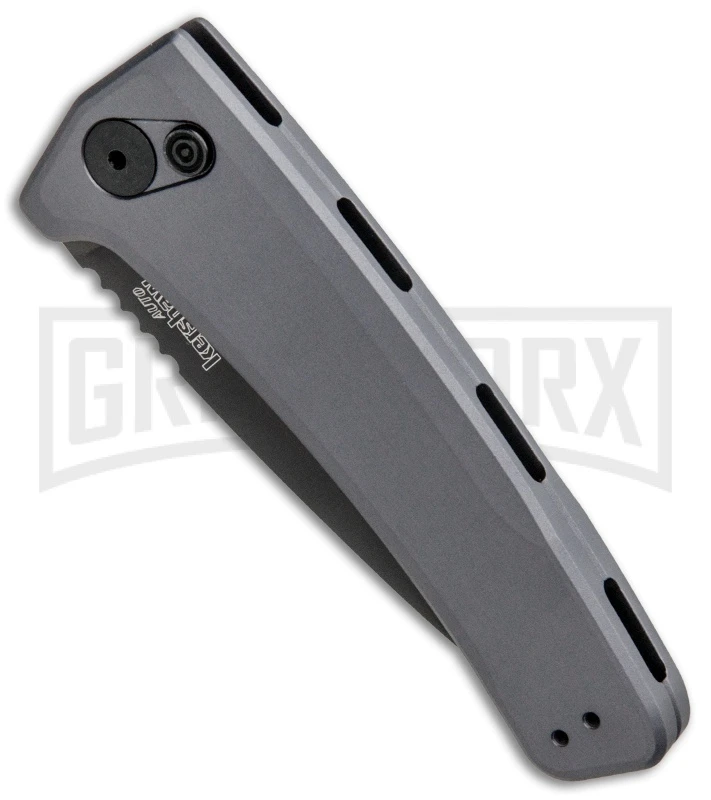 Kershaw Launch 3 Gray Aluminum Automatic Knife - Black Plain - Image 2