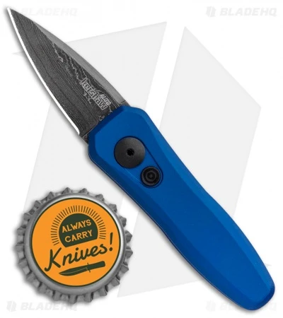 Kershaw Launch 4 CA Legal Automatic Knife Blue (1.9" Damascus) BHQ Exclusive - Image 4