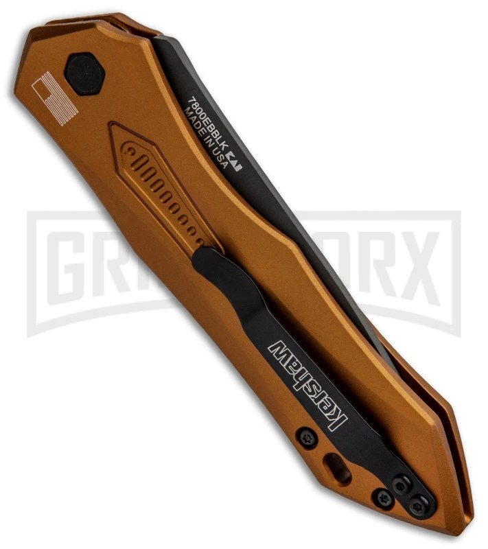 Kershaw Launch 6 Bronze Automatic Knife - Black Plain - Image 3