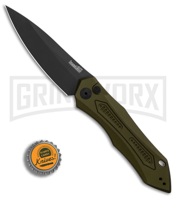 Kershaw Launch 6 OD Green Automatic Knife - Black Plain - Image 4