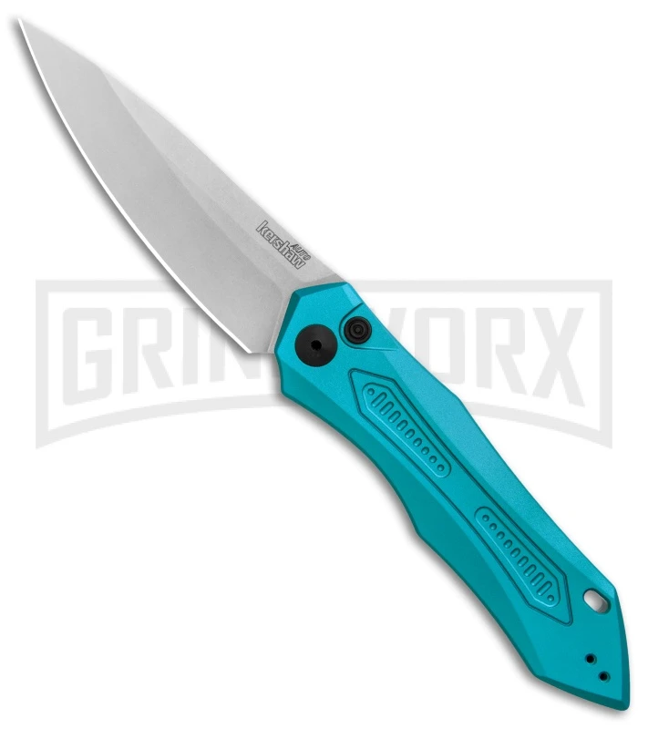Kershaw Launch 6 Teal Automatic Knife - Stonewash Plain