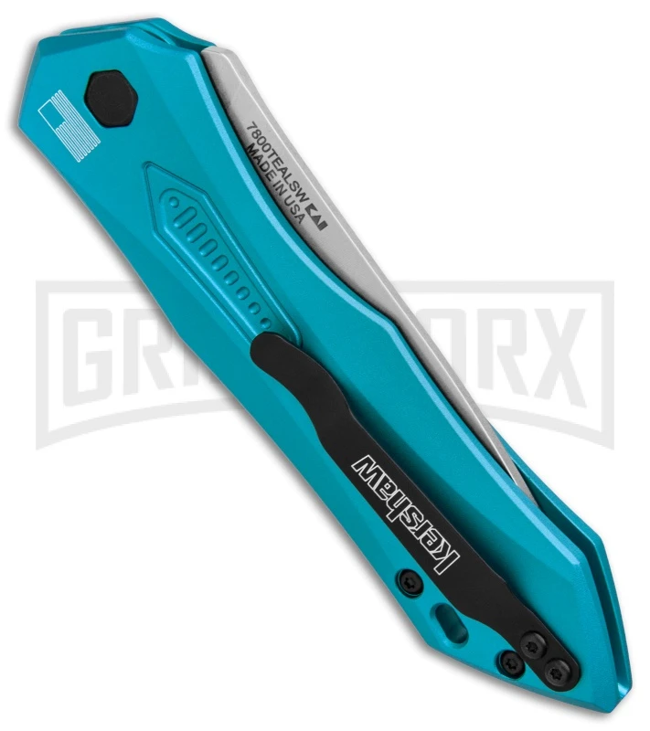 Kershaw Launch 6 Teal Automatic Knife - Stonewash Plain - Image 2